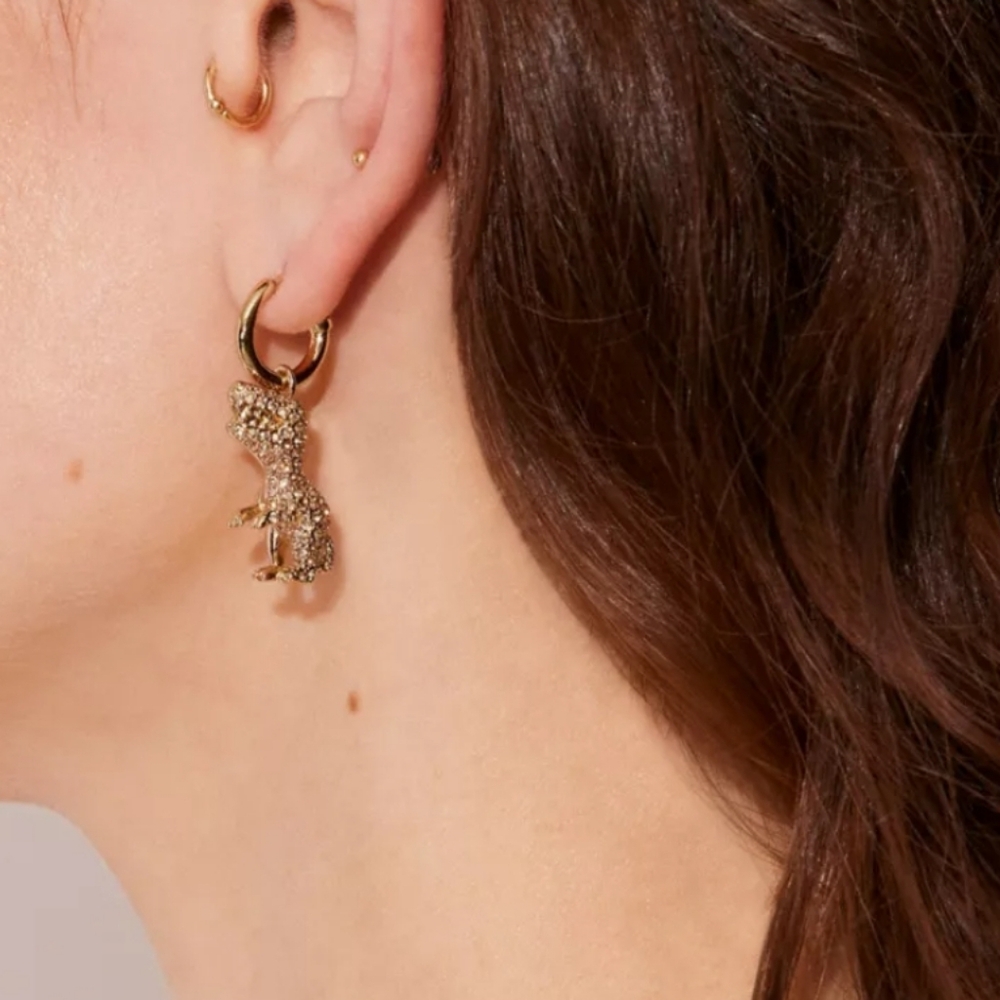 Reserved Coach Pavé Rexy Huggie Earrings With Dust Bag New - Picture 3 of 5